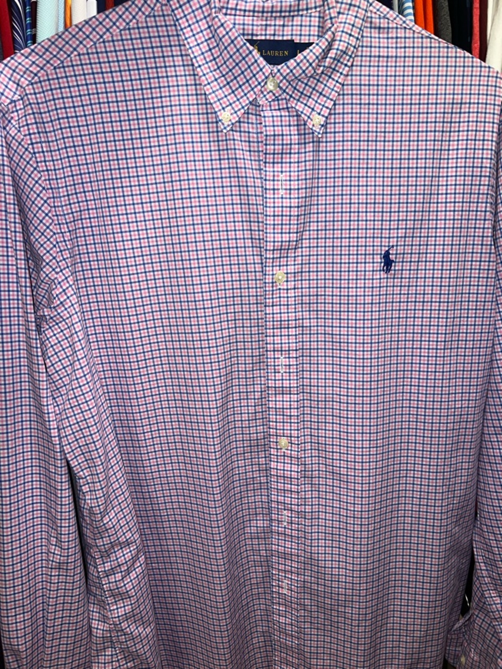 Polo by Ralph Lauren Pink and Blue Checked Button-Down Shirt